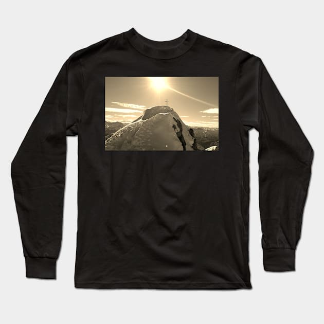 Cross On A Hill - Christian Long Sleeve T-Shirt by ChristianShirtsStudios